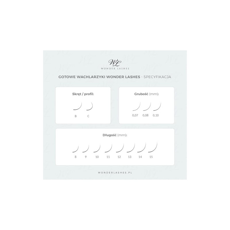 WL Wonder Lashes Ready-to-Use Eyelash Fans 10-in-1 for Professional 0.1