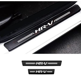 4Pcs Car Door Threshold Protection Sticker, Door Sill Plate Protectors Reflective 4D Carbon Fiber Sticker Decorative Door Entry Guard Door Sill Scuff Plate Film Compatible with HRV
