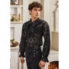 PROCOS Mens Pirate Vampire Gothic Shirt Rose Shaped Lace Shirt