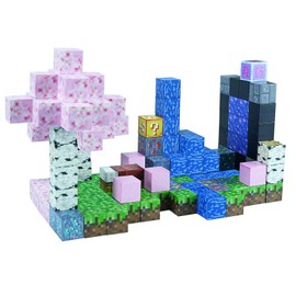 マインクラフト風積み木セット 150ピース + 4つのDIYキャラクター 桜島テーマセット 3Dパズル マインクラフト風おもちゃ 知育玩具 積み木 クリスマスギフト