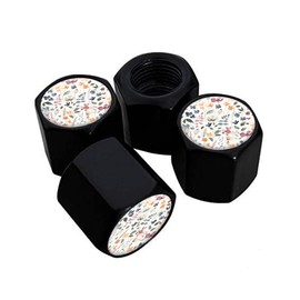 Metal Tire Valve Stem Caps 4 Pack,Car Wheel Stem Caps, Aluminum Universal Air Valve Covers for Cars, Trucks, SUVs, Bikes, Motorcycles, Bicycles(Watercolor Floral)