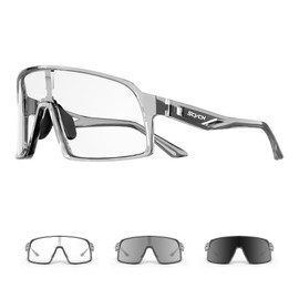 SCVCN Photochromic Cycling Glasses Men Women Mountain Bike Glasses Clear MTB Sports Sunglasses TR90 Biking Goggles Transition Bicycle Glasses Triathlon Running UV Protection