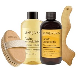 Kit Anticelulitis Completo – Cepillo en Seco, Pala de Drenaje Linfático y Aceites Día y Noche