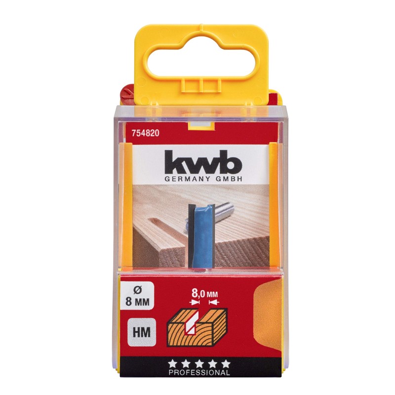 kwb 7548-20 754820 HM Professional Groove Milling Cutter (for Wood,