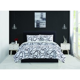 Christian Siriano NY Mimic Collection, 2 Piece Comforter Set - Twin/Twin XL, White/Black