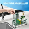 Cisily Dark Green Sponge Holder for Kitchen Sink, Sink Caddy