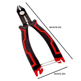 BACSHBY 3-in-1 Side Cutters, Wire Strippers, Cutting Pliers, Multifunctional Precision Pliers for 20-10 AWG Cable, Non-Slip Handle, Hidden Spring for Electronics, Microworking and Circuit Boards