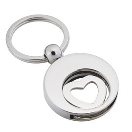 High Quality Keyring with Shopping Trolley Token, heart