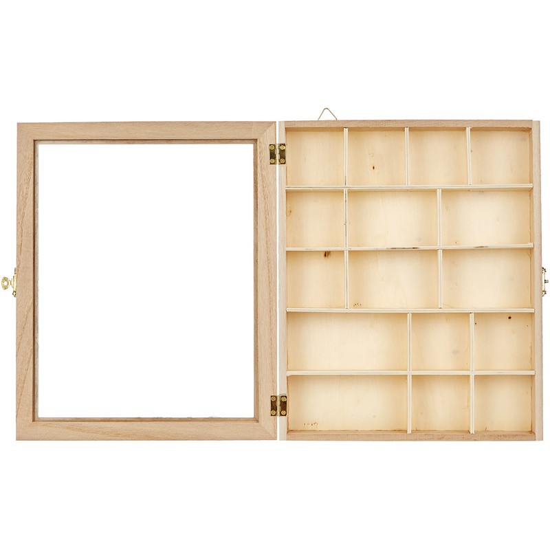 Artemio Display case, Wood, Beige, 23 x 28 x 4
