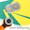 5 Pack 45mm Pinking Rotary Cutter Blades, Wavy Edge Replacement