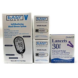 EasyMax V Meter with 100 EasyMax Strips and 100 Easy Touch 30g Lancets Y