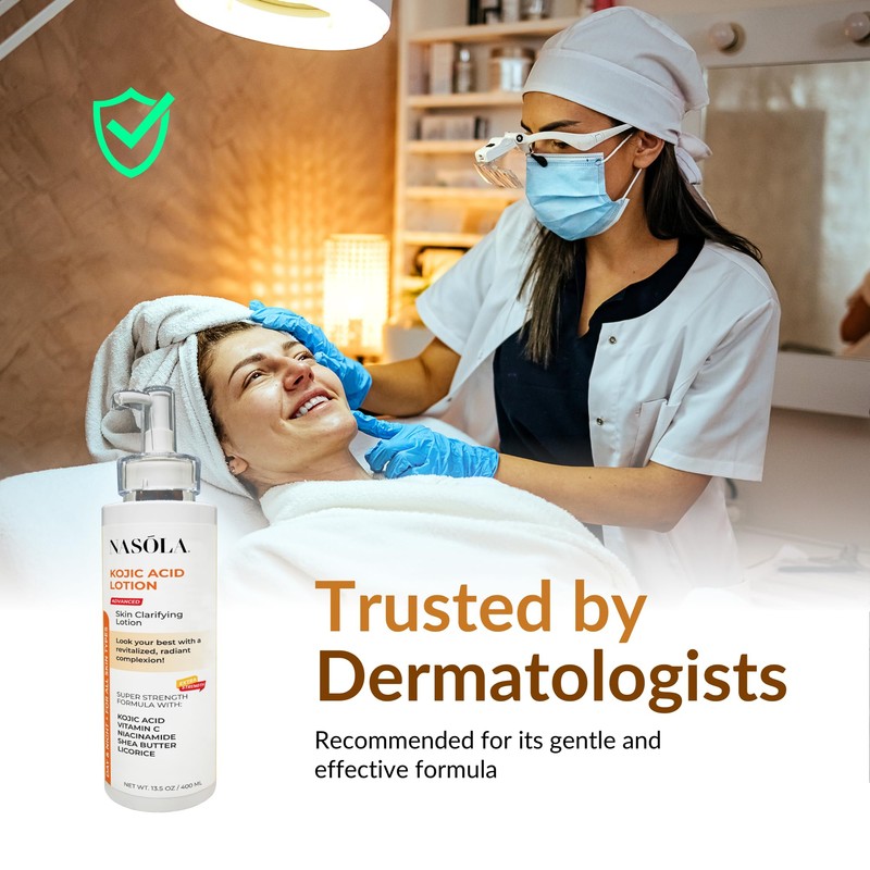 Nasola Kojic Acid Lotion Natural Skin Clarifying for Face &