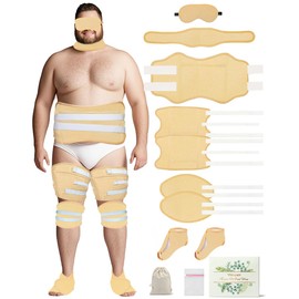 11 PCS Castor Oil Pack Wrap Kit for Men and Woman Plus Size, Organic Castor Oil Wrap Pad for Eyes Neck Stomach Waist Knees Legs Feet Entire Body Reusable Flannel Cotton Wraps Machine Washable