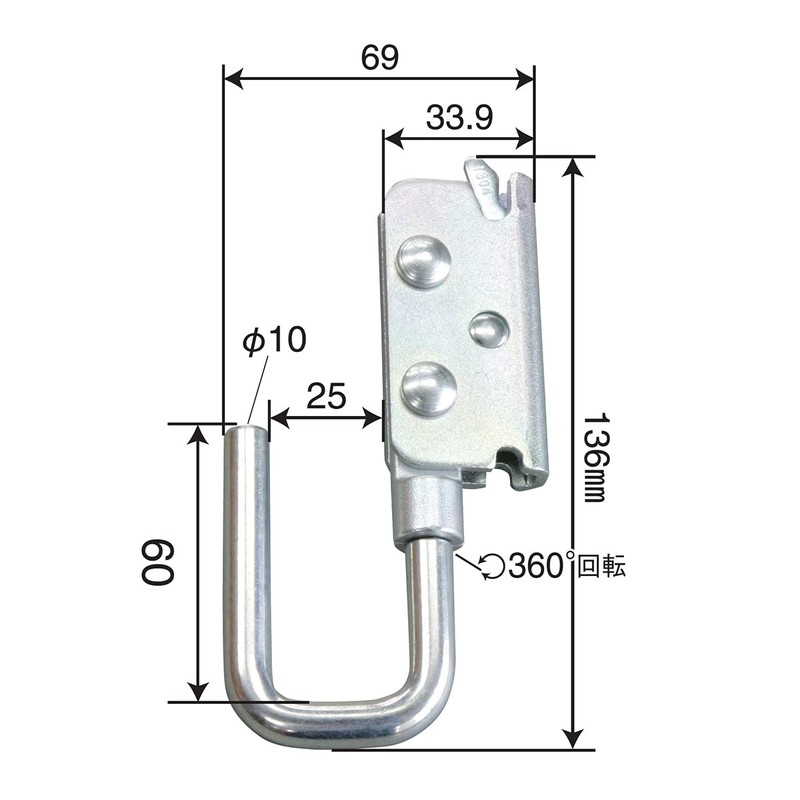 pa-man ESWJ25 Cargo Tenor Anti-Collision Square Hooks Cargo Hooks Lashing