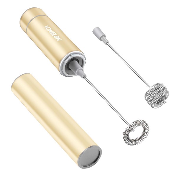 Electric Milk Frother Handheld,Travel Coffee Drink Mixer Batteries Included, 304