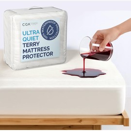 Waterproof Mattress Protector King Size - Premium Fitted Terry Cover - Noiseless, Soft, Cooling & Breathable - Secure Fit up to 16” Deep Pockets - Durable, Machine Washable and Wrinkle-Free - White