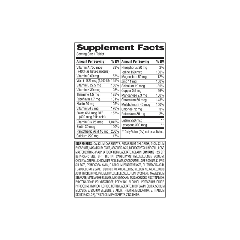 Equate Complete Multivitamin/Multimineral Supplement Tablets, Adults 50+, 450 Co