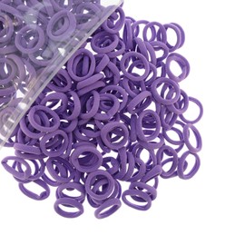 200 Pcs Solid Color Cotton Hair Ties for Women Girls' Elastics Hair Ties Seamless Ponytail Holder (purple)