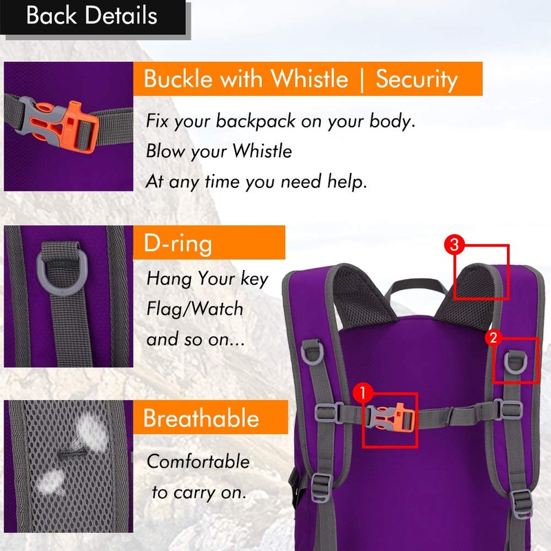 MAXTOP 40L Ultra Lightweight Packable Backpack Foldable Rucksack Water Resistent