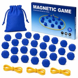 Faigcoy Magnetic Strategy Game with 24 Full-Size Stones, 3 Ropes & Bag