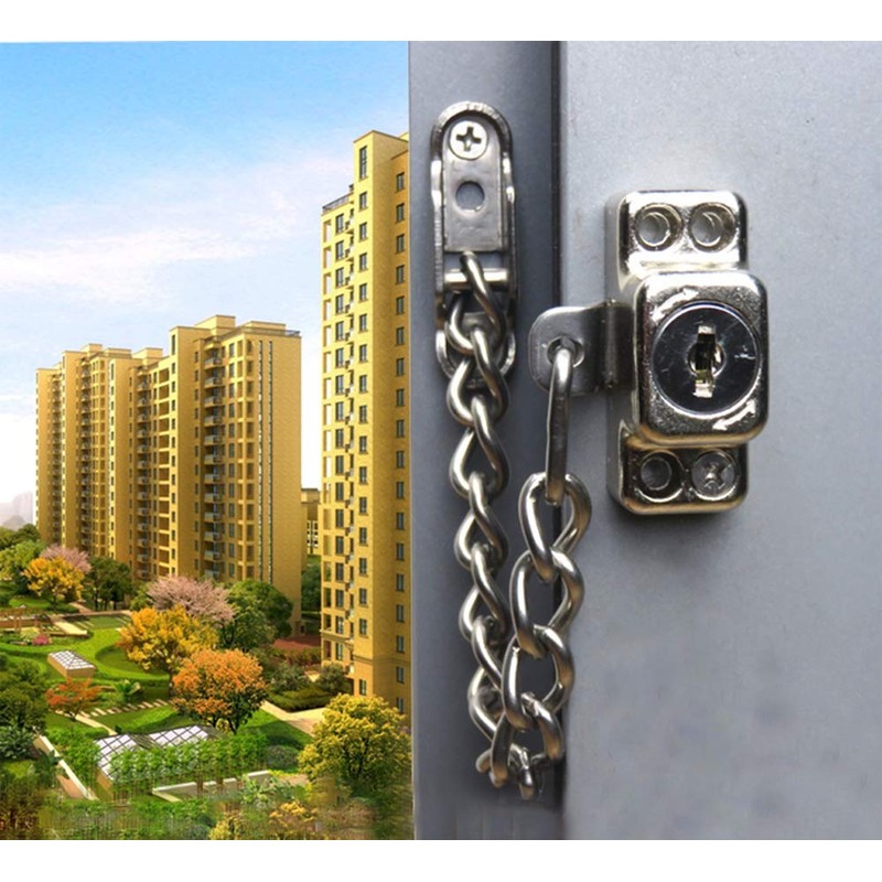Stainless Steel Window Chain Lock Guard Door Restrictor Child Safety