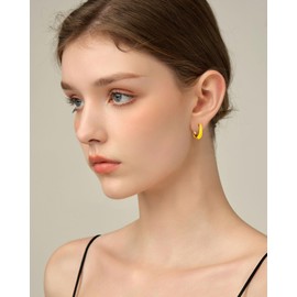 Small Enamel Hoop Earrings for Women, 18 Carat Gold-Plated Hypoallergenic Sweet Enamel Huggie Earring for Women Girls Jewellery Chenke, Yellow Gold