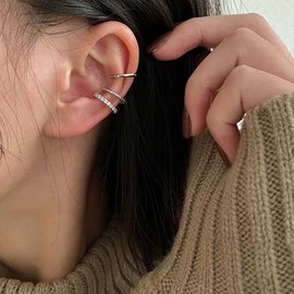 Ear Cuff Earrings Set for Women 14K Gold Plated Earring Cuffs Non Pierced Clips on Cartilage Earrings for Birthday Wedding Jewelry Gifts 3PCS