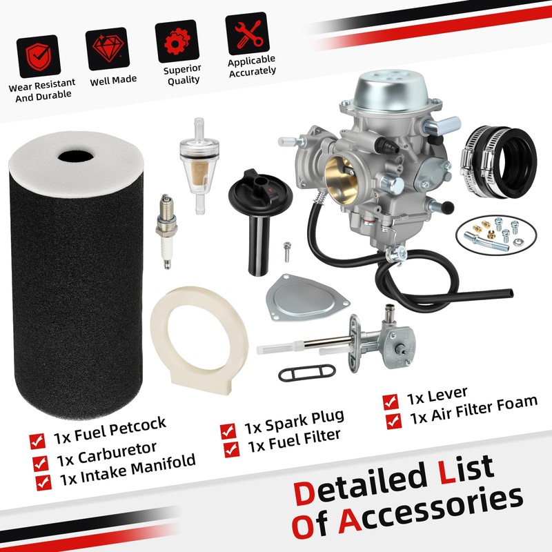 Carburetor Carb and Fuel Valve Petcock + Lever + Air