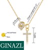 GINAZL Initial Cross Necklace for Women, Cublic Zirconia Cross Pendant