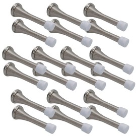 Spring Door Stops Stopper Buffer Skirting Protection Wall Mounted with Fastener 20pc