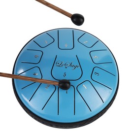 LeSage Steel Tongue Drum 6 Inch 11 Note Buddha Stone Drum Yoga Meditation Instrument Metal Drum for Sound Healing Ethereal Drum Handpan Percussion Rain Drum Blue