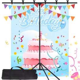 Maxztill T-Shaped Photo Backdrop, Portable T-Shape, 8.5x5 FT, Adjustable, 6 Clamps, Carrying Bag for Wedding Photo Parties