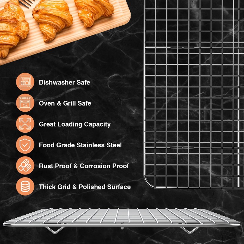Cooling Rack for Baking 2-Pack, 15 x 10 Inches Baking