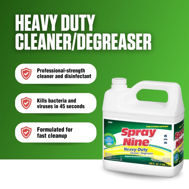 Spray Nine 26801 Heavy Duty Cleaner, Degreaser & Disinfectant for