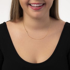 Rae Dunn Sideways Initial Necklace for Women 14K Gold Plated Brass Pendant Delicate Chain Letter P