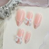 24 Pcs Pink Press on Nails Short Almond Nail Tips,YEFIUO