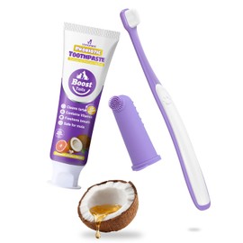 VVHOMIFE Small Dog Toothbrush Kit, 2.5oz Toothpaste & Finger Brush