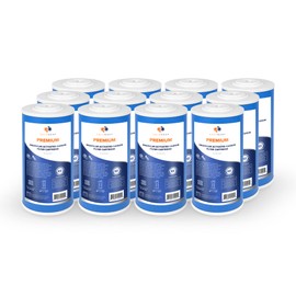 Aquaboon Premium 5 Micron 10" x 4.5" Granular Activated Carbon Water Filter Cartridge - Whole House Water Filter Replacement - GAC Water Filters Cartridges Compatible with GE FXHTC, WRC25HD, 12-Pack