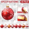 JarThenaAMCS 48 Pcs Christmas Paper Placemats Xmas Ball Shaped Disposable