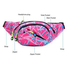 Ausion Fanny Pack Waist Bag for Men&Women Adjustable Belt Hip Bum Bag Fashion Water Resistant Hiking Waist Bag for Traveling Casual Running Hiking Cycling (Pink)