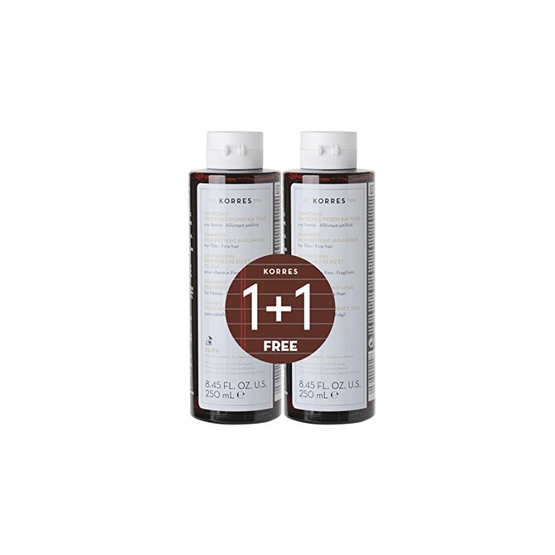 2 Korres Herbs Rice Proteins and Linden Shampoo 2 x