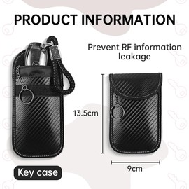 JEYORZY 1 x Keyless Go Protection, Car Key Protection, Keyless Case Bag, Faraday Bag, Remote Key Shielding, Key Protection, Anti-Theft Key Bag, Faraday Key Case