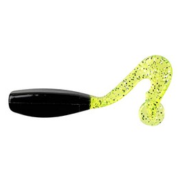 Bobby Garland Stroll'R Soft Plastic Crappie Fishing Lure, Fishing Gear and Accessories, 2.5", Pack of 12, Black Chartreuse Silver