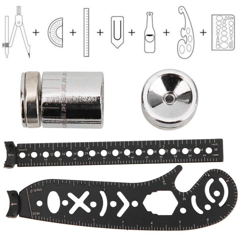 Drawing Ruler - Black Iron Multifunction Drawing Ruler Tool Innovative