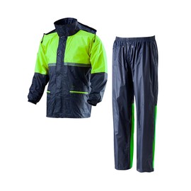 TK-RAINWEAR R10-1 premium rainwear (waterproof/durable/windbreak) Reflective belt, Men Women Adults motorcycle rainwear (US, Alpha, Large, Regular, Regular, Fluorescent light green+navy)