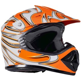 Typhoon Youth Dirt Bike Helmet Off Road ATV Motorcycle MX Kids Motocross Orange - Medium