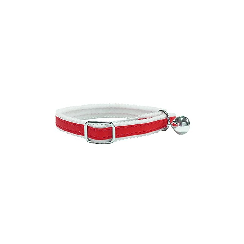 Cat/Kitten Reflective Collar with Safety Elastic, Bell (Red)