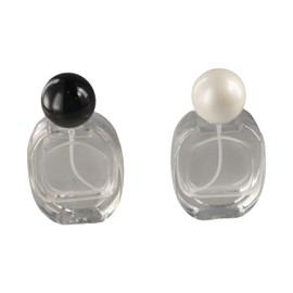 zaoalife 2PCS Crystal Transparent Glass Perfume Bottle, 30ML Oval Shaped Perfume Spray Bottles, Refillable Glass Atomizer, Empty Fine Mist Spray Perfume Bottles