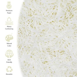 200 g Raffia Filling Material Gift Hamper Shred Shred Paper Gift Filling for Party Hamper Filling and Gift Packaging for Gift Box Decorations (Cream White)