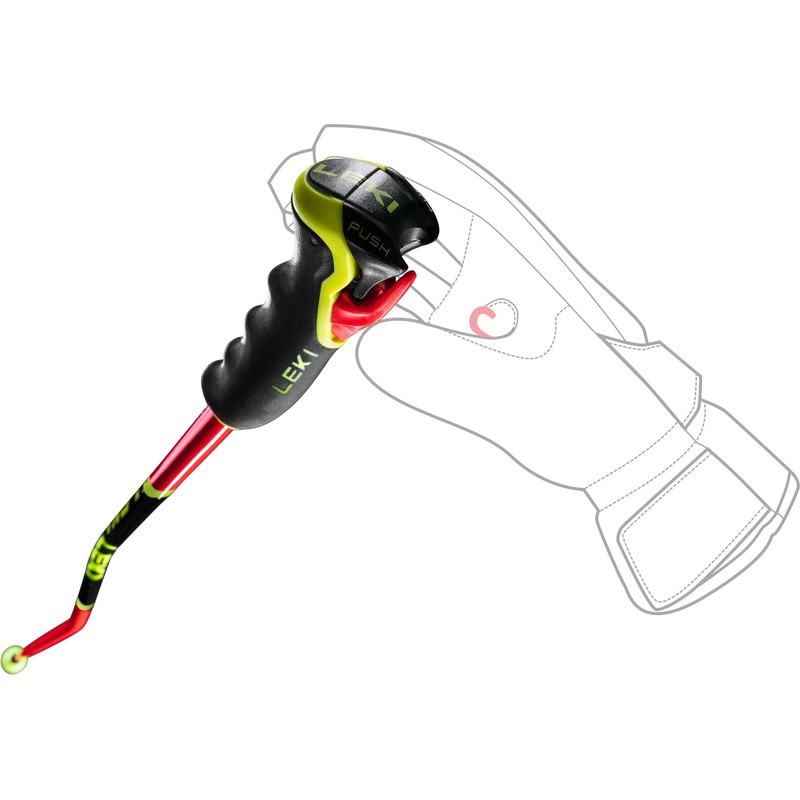 LEKI 115 Unisex Adult Ski Poles, Luminous Black, Neon Yellow,